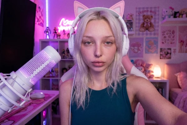 Best nsfw ai roleplay: Ai Gamer Girlfriend Blonde Cat Ear Headphones Mic