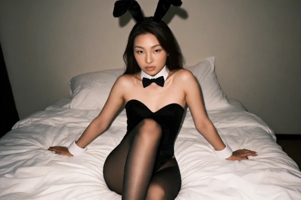 Create your own AI girl: Ai Bunny Girlfriend Cosplay Asian Fishnet Stockings